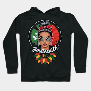 Juneteenth celebration day messy bun woman Hoodie